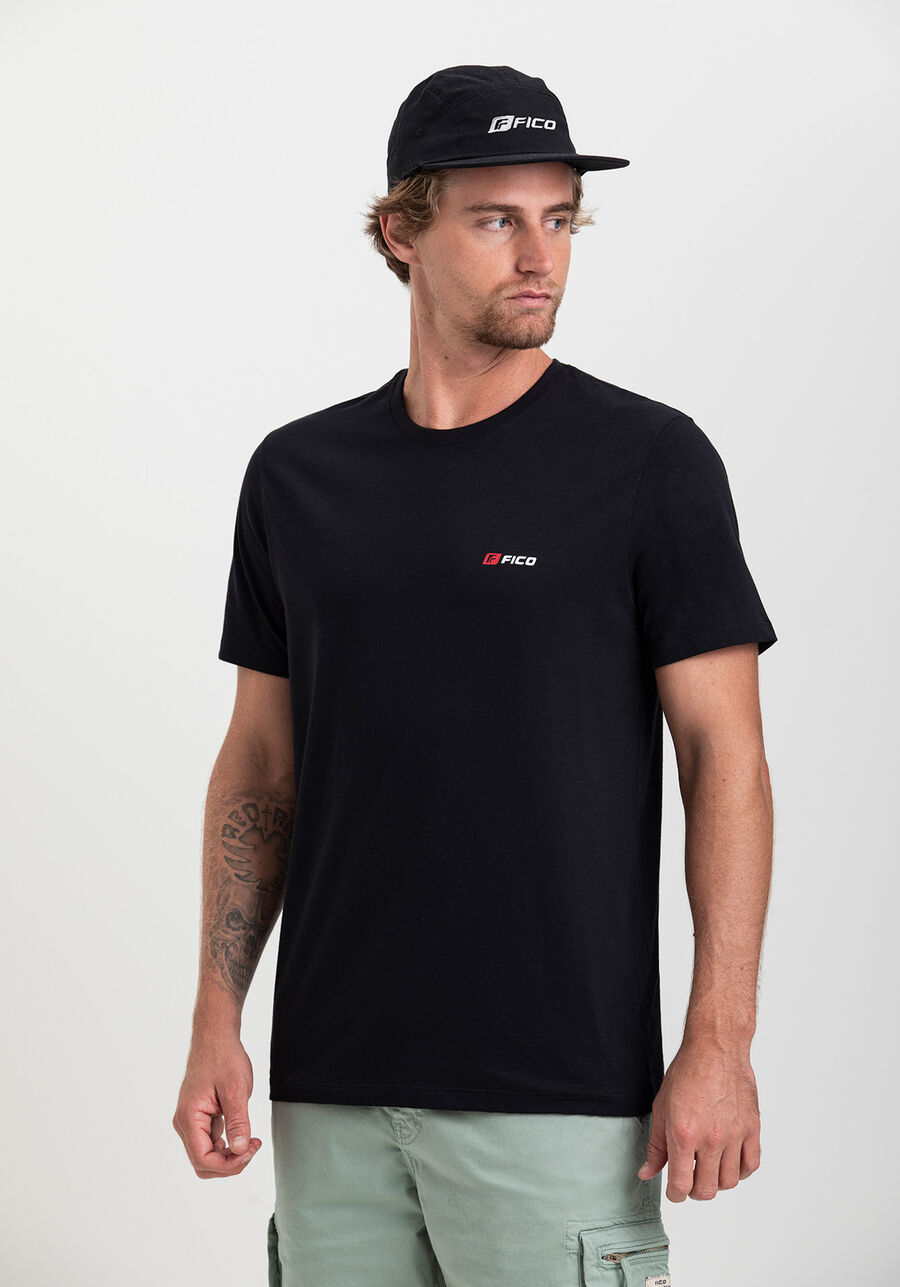 Camiseta Masculina em Malha Fico Legacy, PRETO REATIVO. Camiseta Masculina em Malha Fico Legacy, PRETO REATIVO, large.