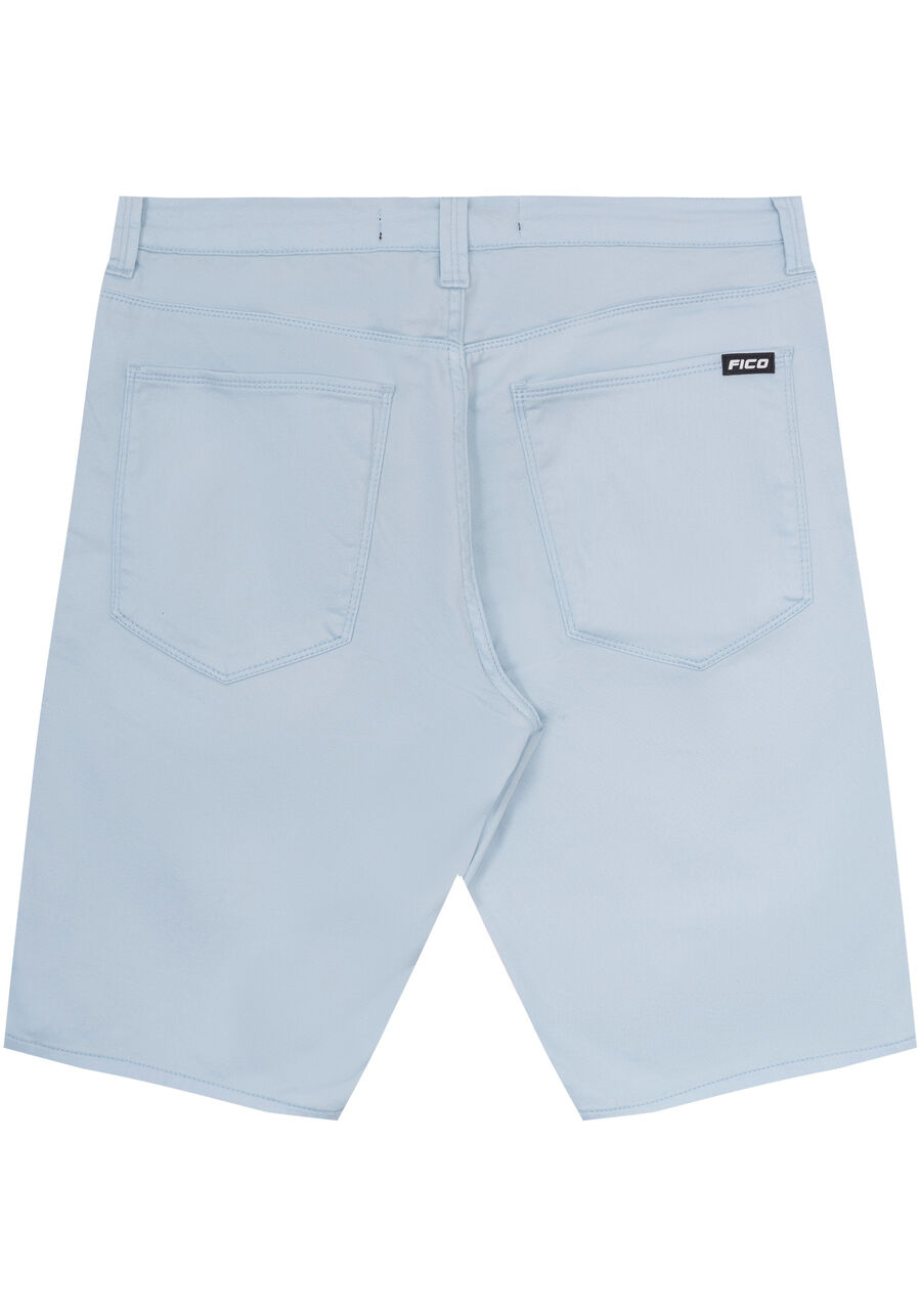Bermuda Reta Com Cadarço Em Sarja Com Elastano, AZUL ARTICO. Bermuda Reta Com Cadarço Em Sarja Com Elastano, AZUL ARTICO, large.