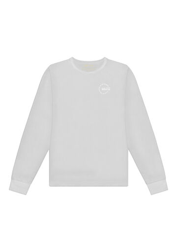 Camiseta Básica De Mangas Longas Em Meia Malha Peletizada, BRANCO. Camiseta Básica De Mangas Longas Em Meia Malha Peletizada, BRANCO, large.