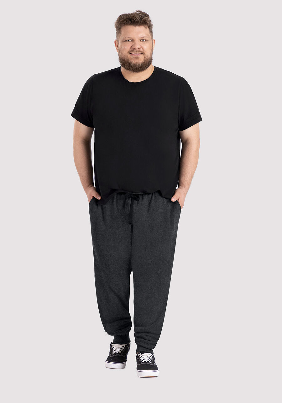 Calça Masculina Básica Plus Size, GRAFITE, large.