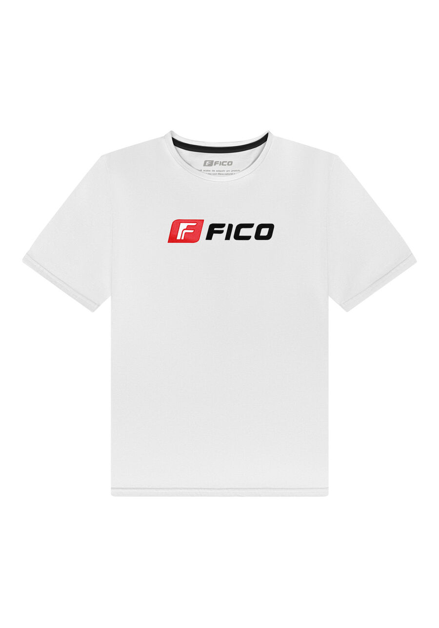 Camiseta De Mangas Curtas Com Estampa Em Meia Malha Penteada, BRANCO. Camiseta De Mangas Curtas Com Estampa Em Meia Malha Penteada, BRANCO, large.