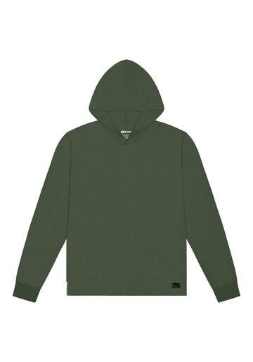 Camiseta De Mangas Longas Com Capuz Em Malha Texturizada, VERDE HEIR. Camiseta De Mangas Longas Com Capuz Em Malha Texturizada, VERDE HEIR, large.
