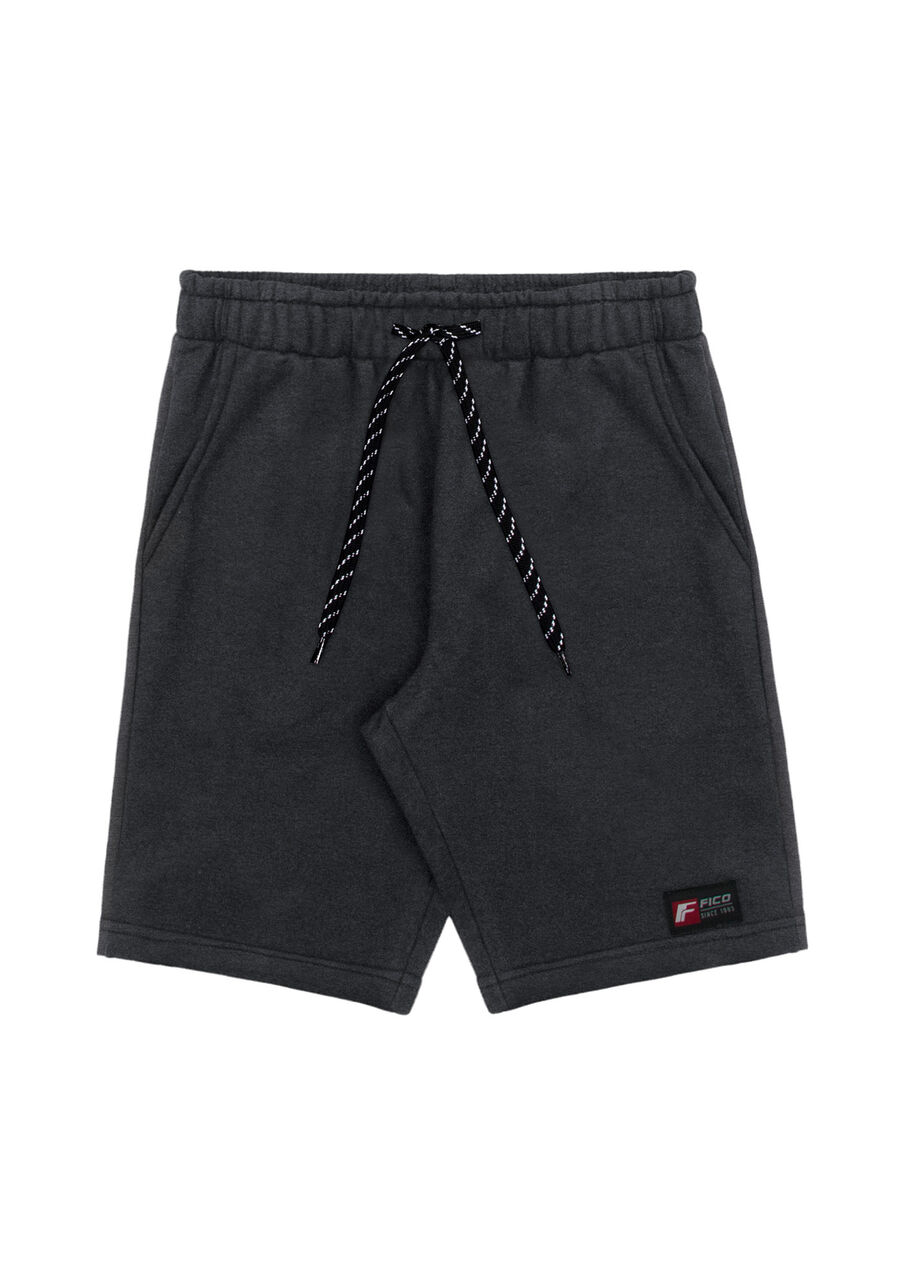 Bermuda Juvenil em Moletom com Bolsos, GRAFITE. Bermuda Juvenil em Moletom com Bolsos, GRAFITE, large.