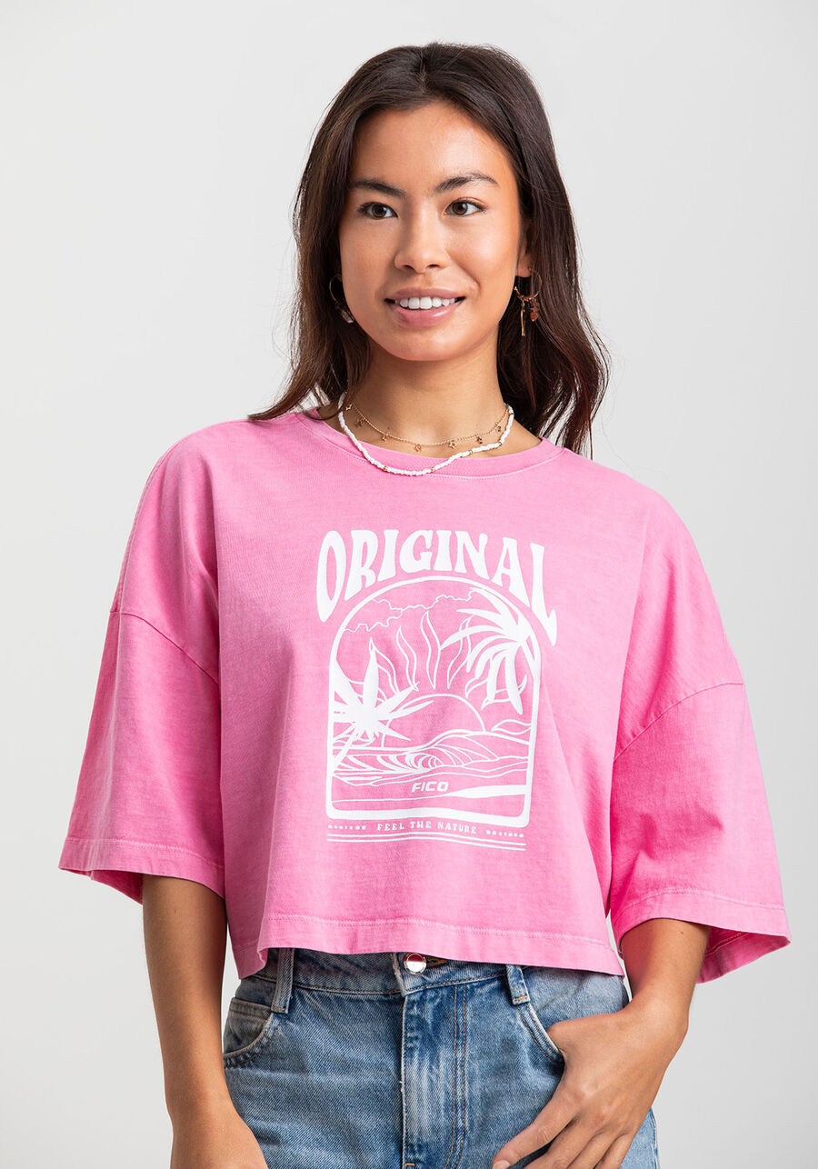 Blusa Feminina Estampada Fico Legacy, ROSA ALLURE. Blusa Feminina Estampada Fico Legacy, ROSA ALLURE, large.