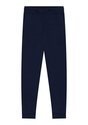 Calça Slim Em Moletom De Algodão Com Bolsos E Cadarço, MARINHO ACTION. Calça Slim Em Moletom De Algodão Com Bolsos E Cadarço, MARINHO ACTION, large.