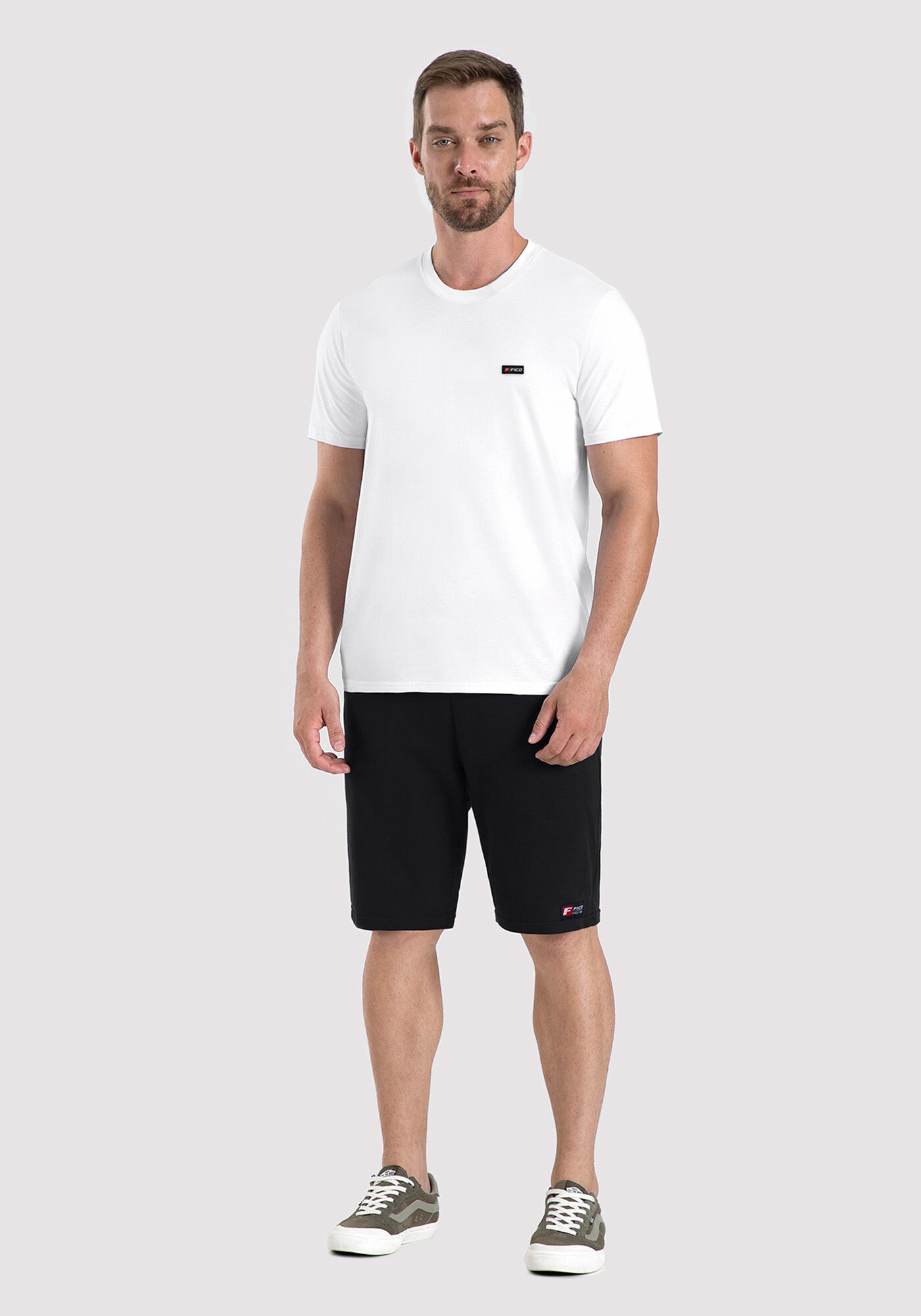 Camiseta Masculina B&aacute;sica com Manga Curta, BRANCO, large.