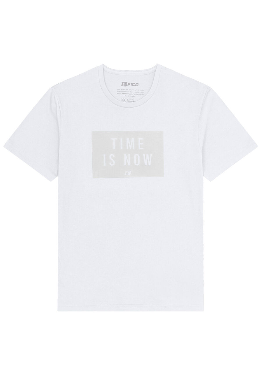 Camiseta Com Estampa Frontal Em Meia Malha Penteada Juvenil, BRANCO. Camiseta Com Estampa Frontal Em Meia Malha Penteada Juvenil, BRANCO, large.