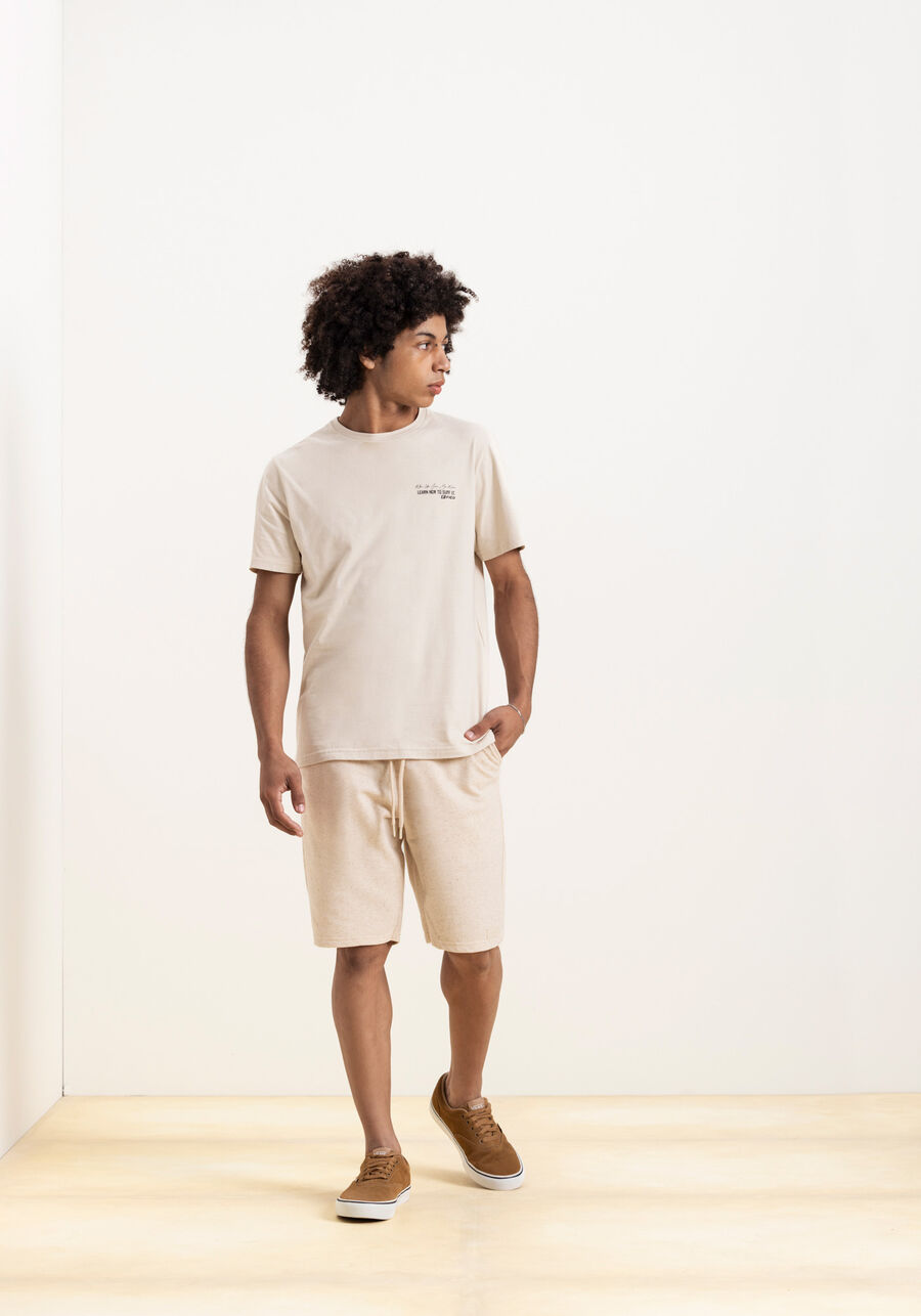 Camiseta Juvenil Com Estampa Costas Em Meia Malha Penteada, BEGE SYSTEM. Camiseta Juvenil Com Estampa Costas Em Meia Malha Penteada, BEGE SYSTEM, large.