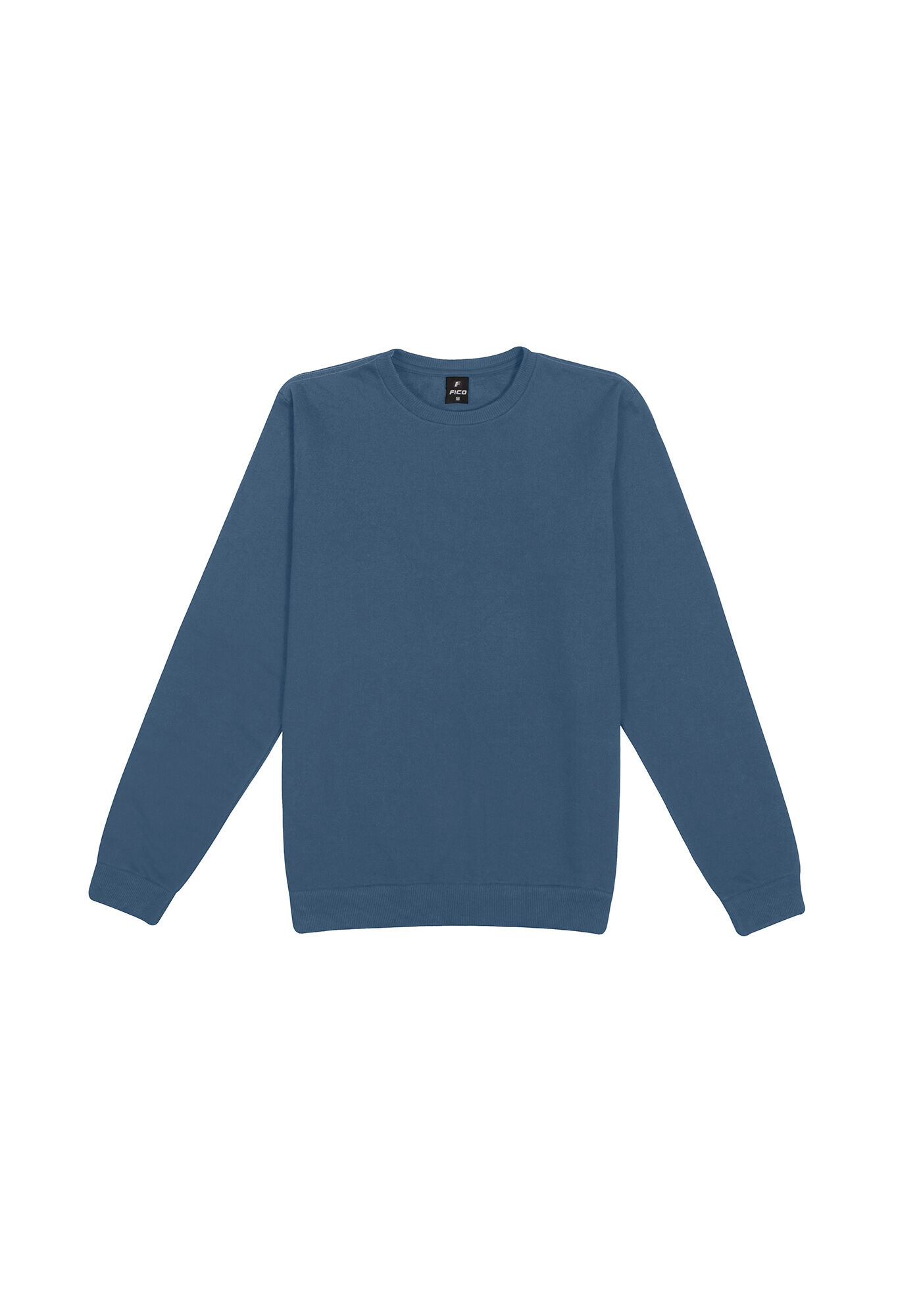 Blus&atilde;o B&aacute;sico Em Moletom Felpado De Algod&atilde;o Respons&aacute;vel, AZUL SEED, large.