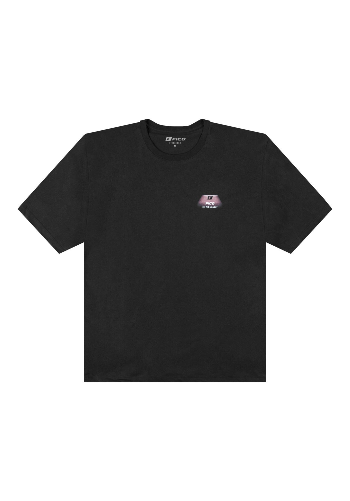 Camiseta Em Meia Malha Penteada Com Estampa Frente E Costas, PRETO, large.