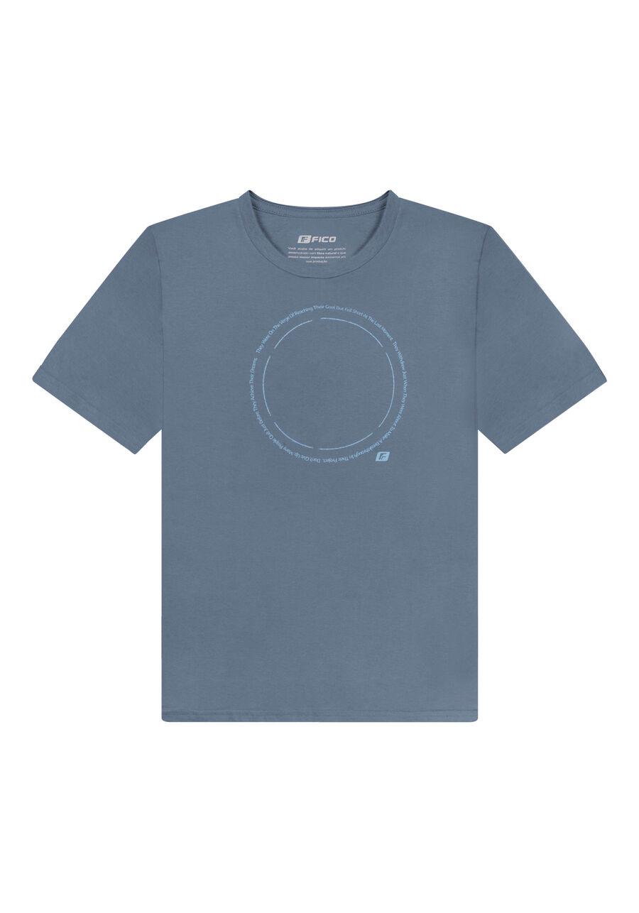 Camiseta Meia Malha Penteada Juvenil Com Estampa Localizada, AZUL NIQUEL. Camiseta Meia Malha Penteada Juvenil Com Estampa Localizada, AZUL NIQUEL, large.