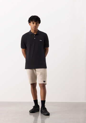 Camisa Polo De Mangas Curtas Em Malha Piquet Juvenil, PRETO. Camisa Polo De Mangas Curtas Em Malha Piquet Juvenil, PRETO, large.