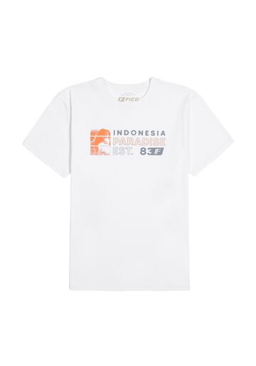 Camiseta Juvenil em Malha com Estampa Indonésia, BRANCO, large.