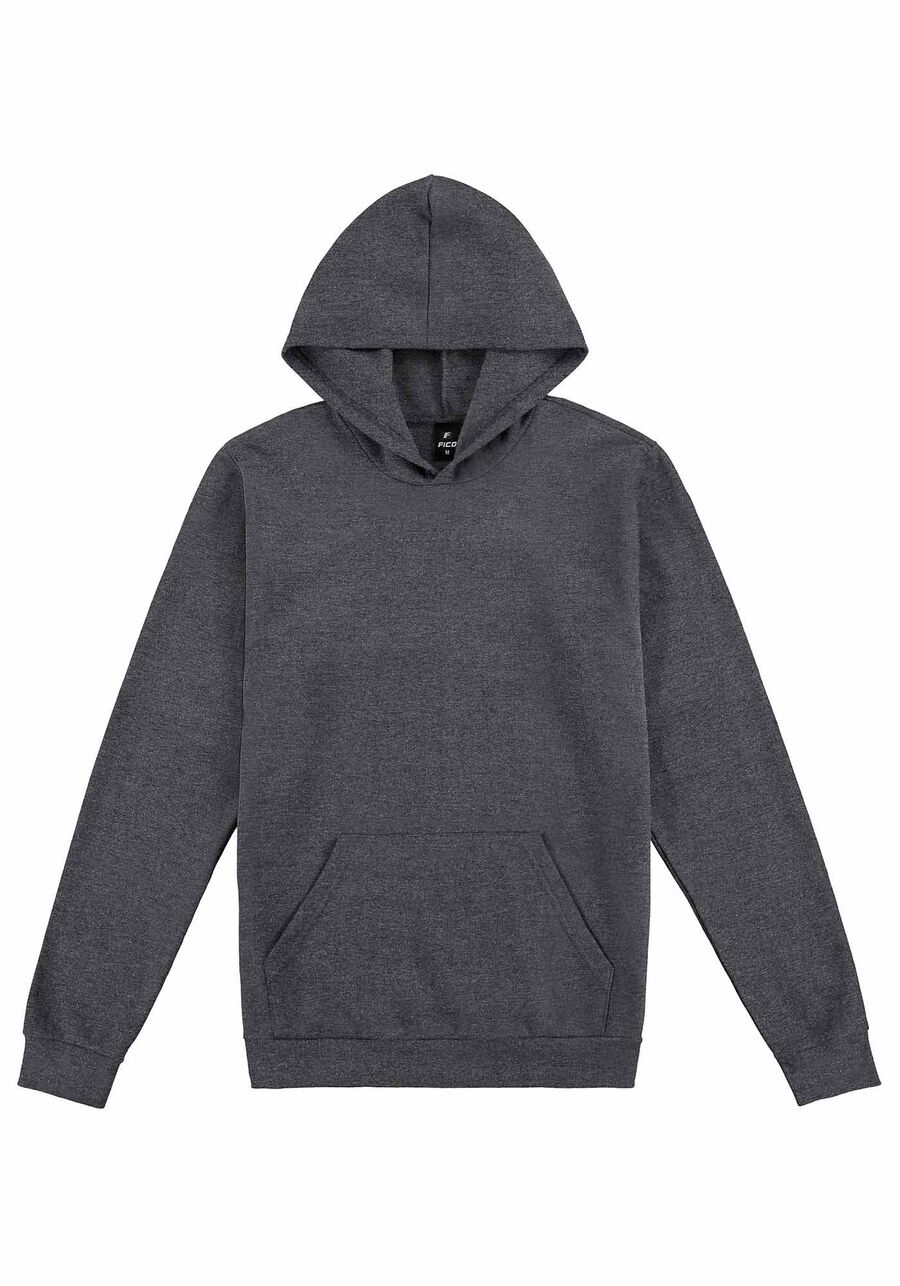 Blusão Masculino Básico em Moletom com Capuz, MESCLA ESCURO. Blusão Masculino Básico em Moletom com Capuz, MESCLA ESCURO, large.