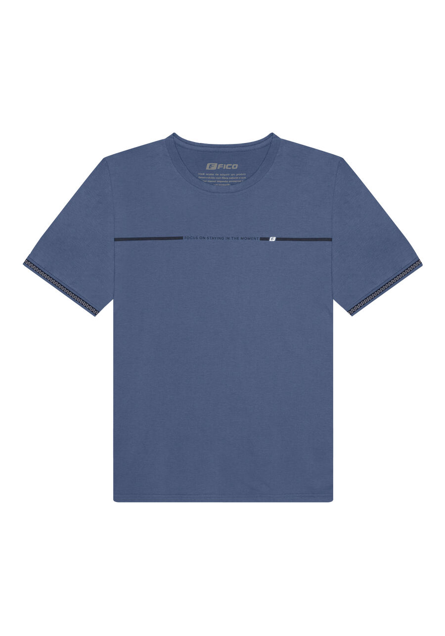 Camiseta De Mangas Curtas Em Meia Malha Peletizada, MARINHO CRISTAL. Camiseta De Mangas Curtas Em Meia Malha Peletizada, MARINHO CRISTAL, large.