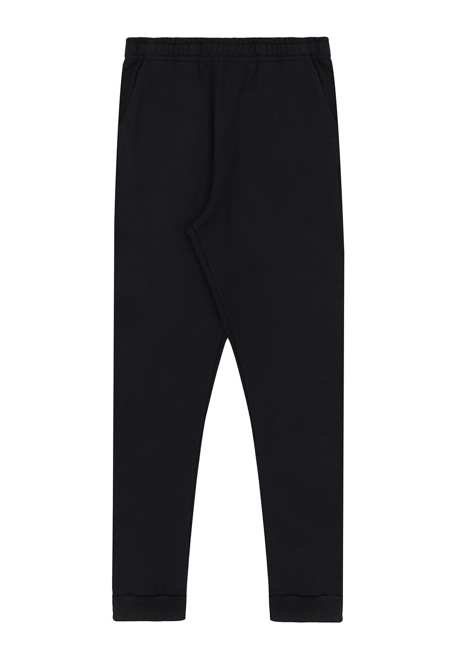 Calça Jogger Masculina em Moletom Básica, PRETO REATIVO. Calça Jogger Masculina em Moletom Básica, PRETO REATIVO, large.