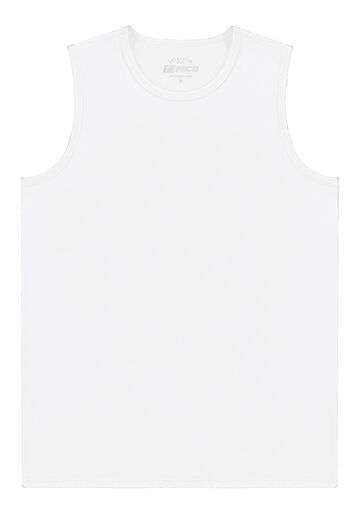 Regata Masculina Básica em Malha Penteada, BRANCO. Regata Masculina Básica em Malha Penteada, BRANCO, large.