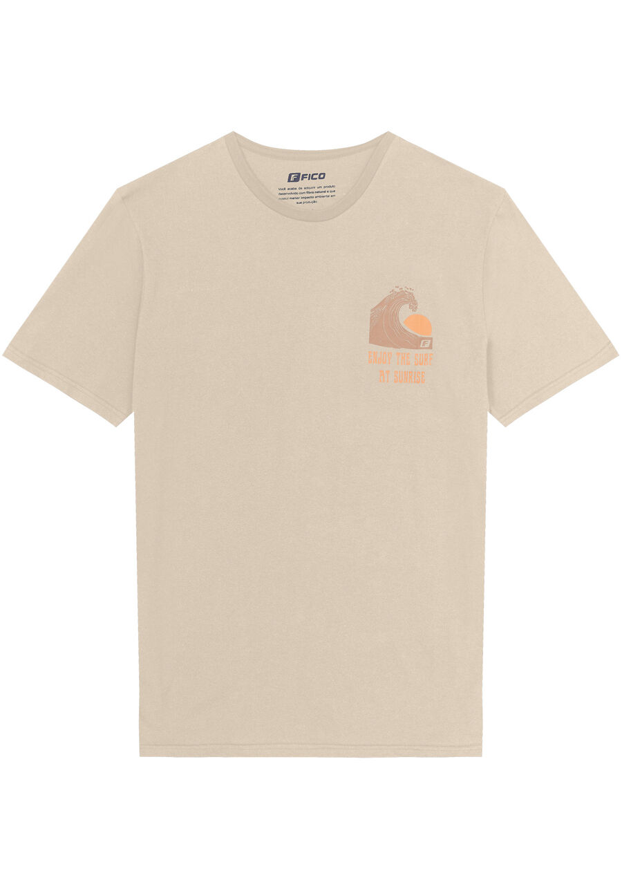 Camiseta Com Estampas Em Meia Malha Penteada De Algodão, BEGE SYSTEM. Camiseta Com Estampas Em Meia Malha Penteada De Algodão, BEGE SYSTEM, large.