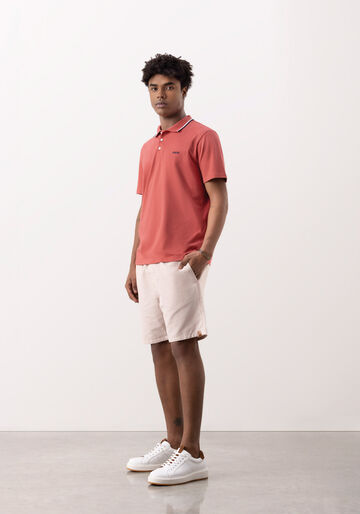 Camisa Polo Masculina Em Meia Malha Penteada De Algodão, ROSA ASTRO. Camisa Polo Masculina Em Meia Malha Penteada De Algodão, ROSA ASTRO, large.