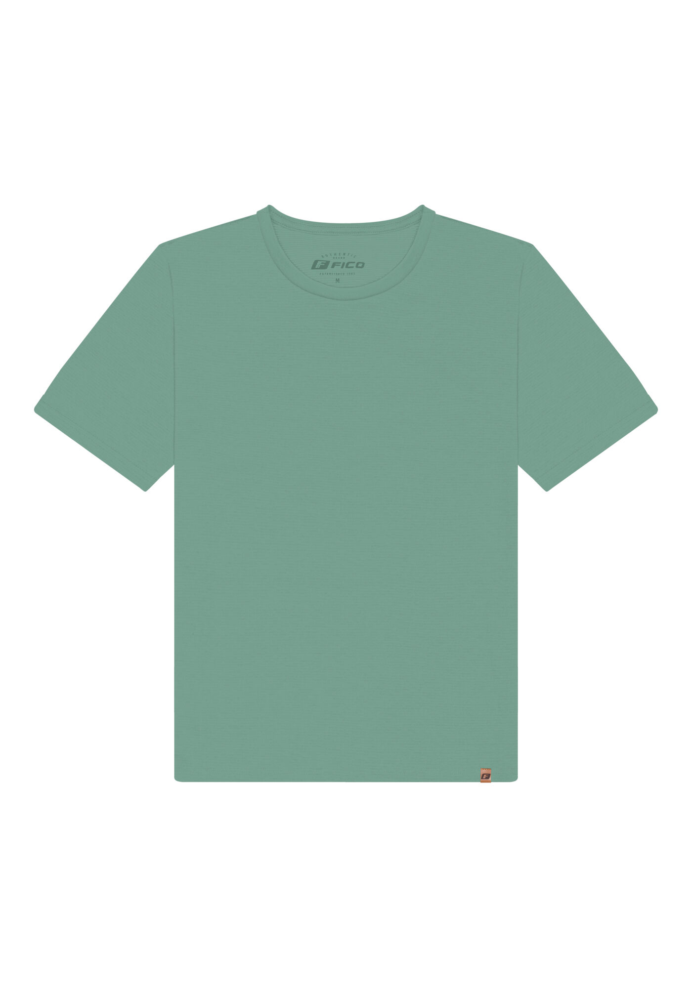 Camiseta B&aacute;sica De Mangas Curtas Em Malha Flam&ecirc;, VERDE CHIARO, large.