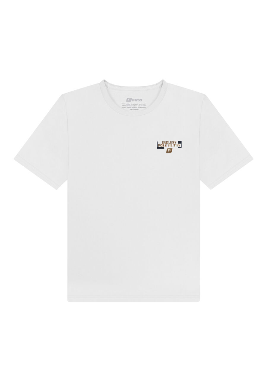 Camiseta Juvenil Com Estampa Frente E Costas Em Meia Malha, BRANCO. Camiseta Juvenil Com Estampa Frente E Costas Em Meia Malha, BRANCO, large.