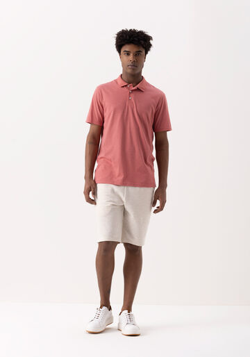 Camisa Polo Básica Com Mangas Curtas Em Malha, ROSA ASTRO. Camisa Polo Básica Com Mangas Curtas Em Malha, ROSA ASTRO, large.