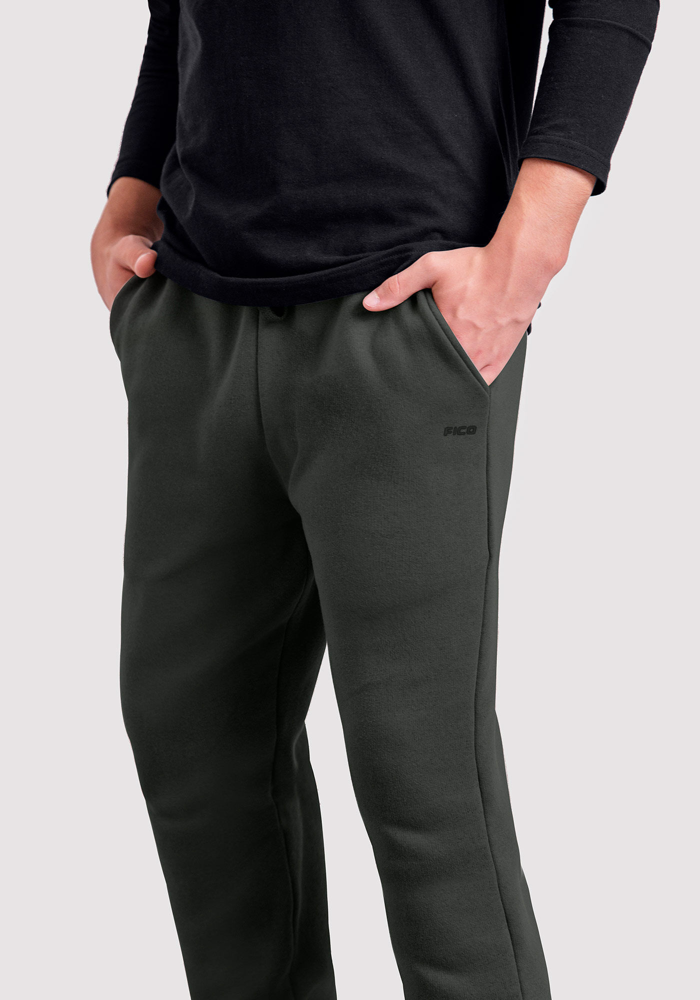 Cal&ccedil;a Jogger Juvenil em Moletom 3 Cabos, VERDE FURIA, large.
