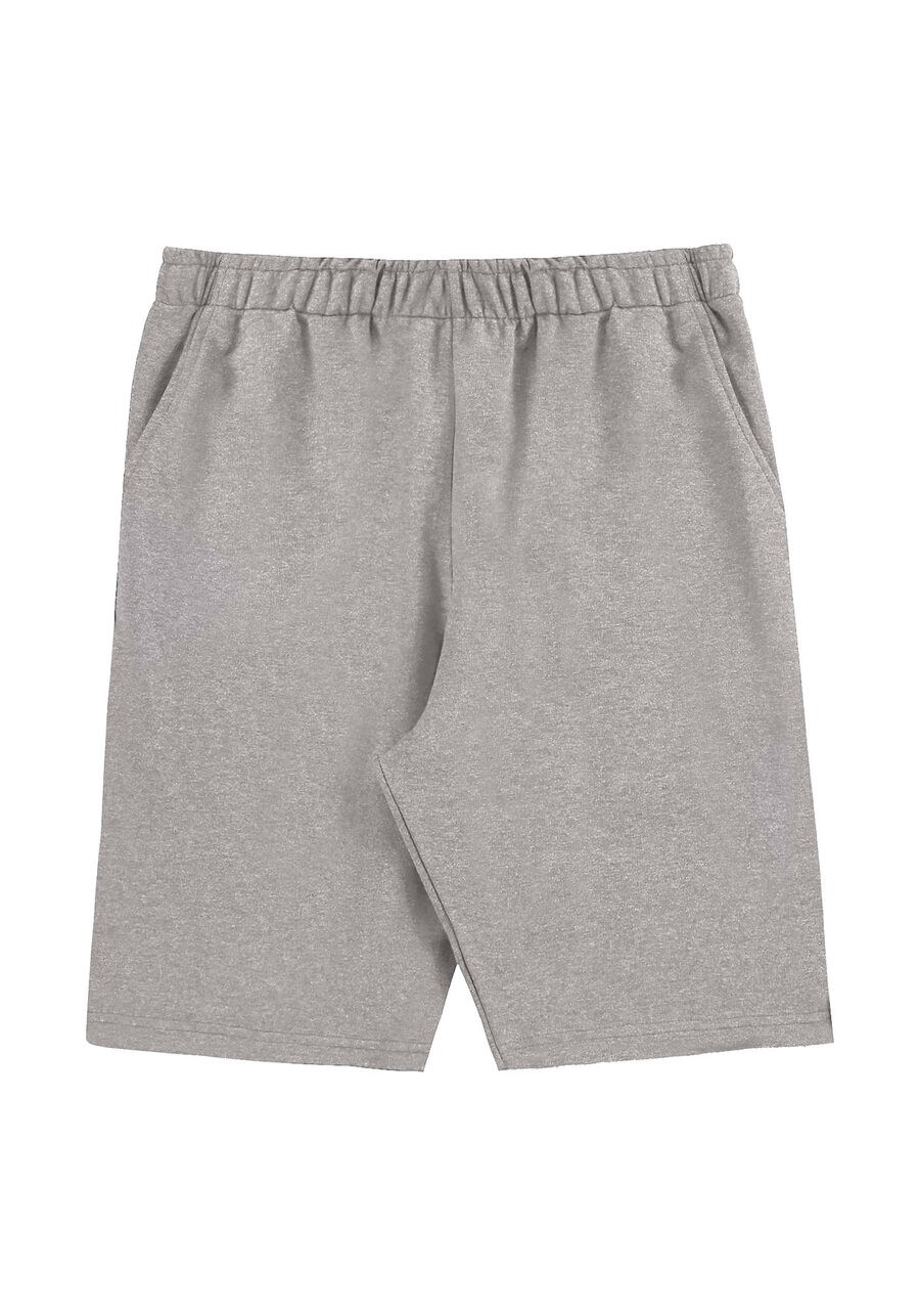 Bermuda Masculina Básica em Moletom com Bolso, MESCLA MEDIO. Bermuda Masculina Básica em Moletom com Bolso, MESCLA MEDIO, large.