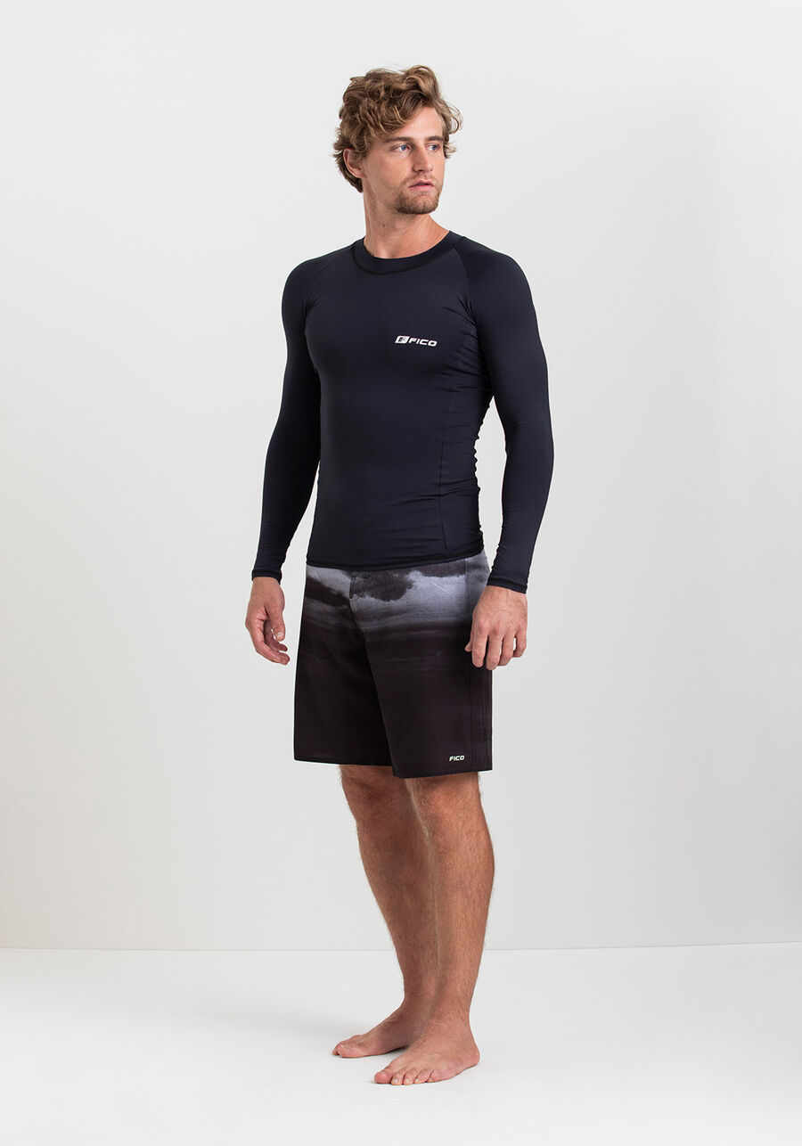 Camiseta Lycra Masculina Fico Legacy, PRETO REATIVO. Camiseta Lycra Masculina Fico Legacy, PRETO REATIVO, large.