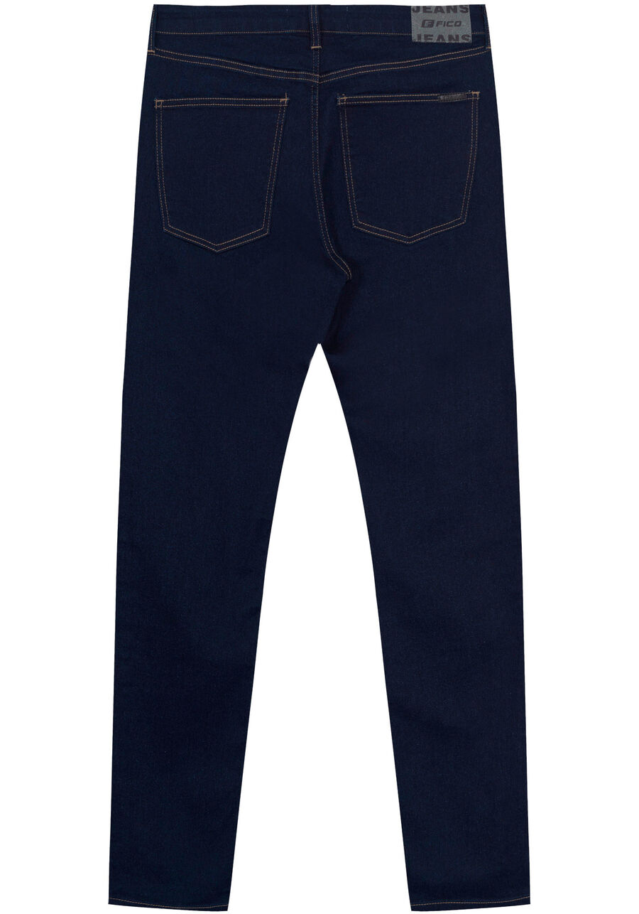 Calça Jeans Slim Amaciada Com Elastano E Bolsos Funcionais, JEANS. Calça Jeans Slim Amaciada Com Elastano E Bolsos Funcionais, JEANS, large.