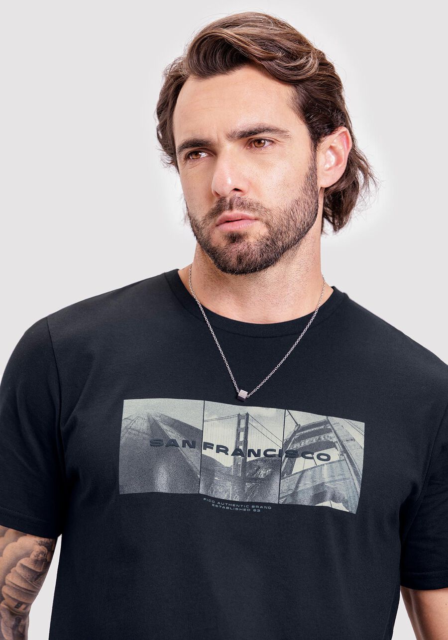 Camiseta Masculina com Estampa San Francisco, MARINHO IMPERIO. Camiseta Masculina com Estampa San Francisco, MARINHO IMPERIO, large.