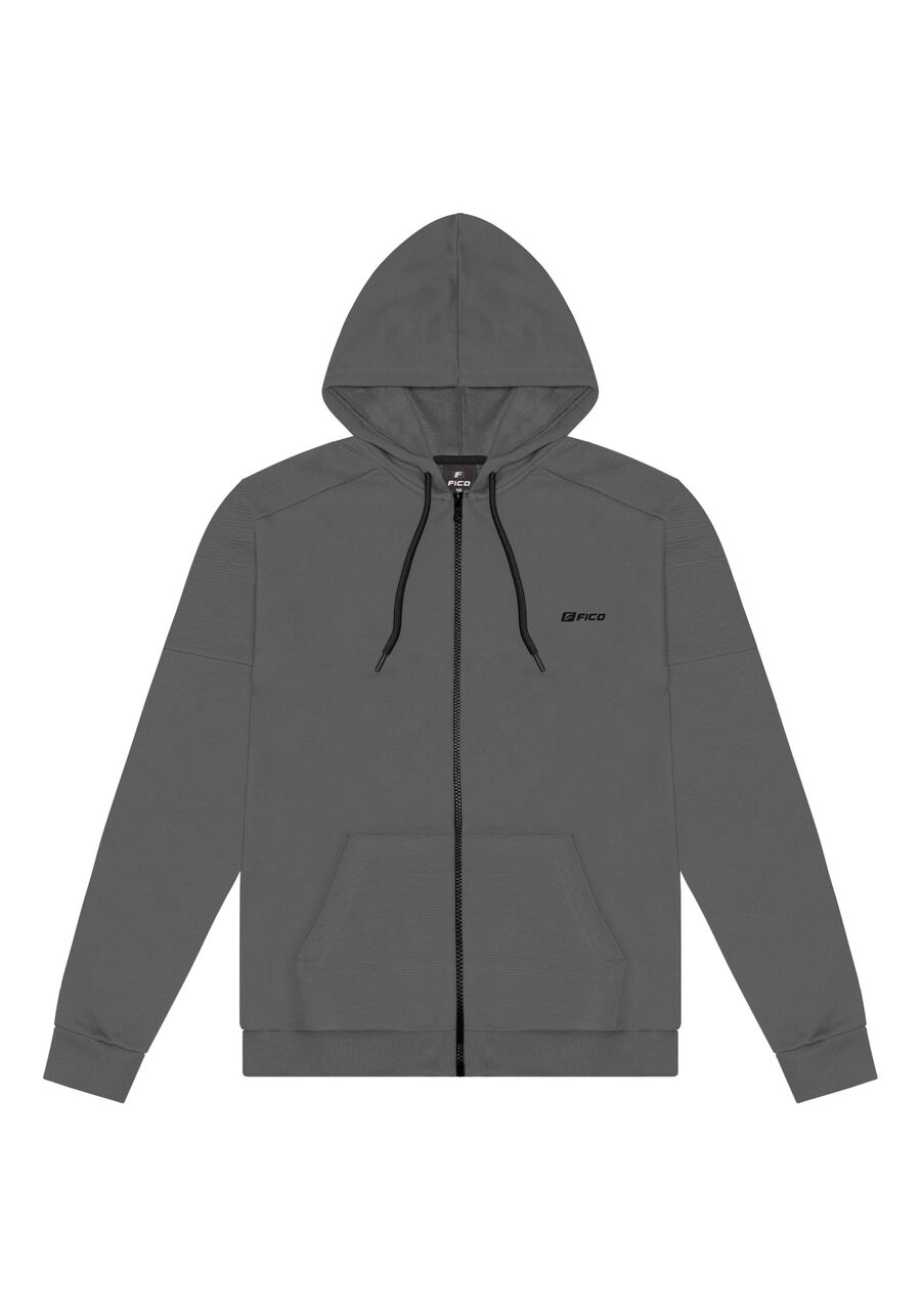 Jaqueta Juvenil Com Capuz Em Moletom Felpado De Algodão, CINZA NIGHTCALL. Jaqueta Juvenil Com Capuz Em Moletom Felpado De Algodão, CINZA NIGHTCALL, large.