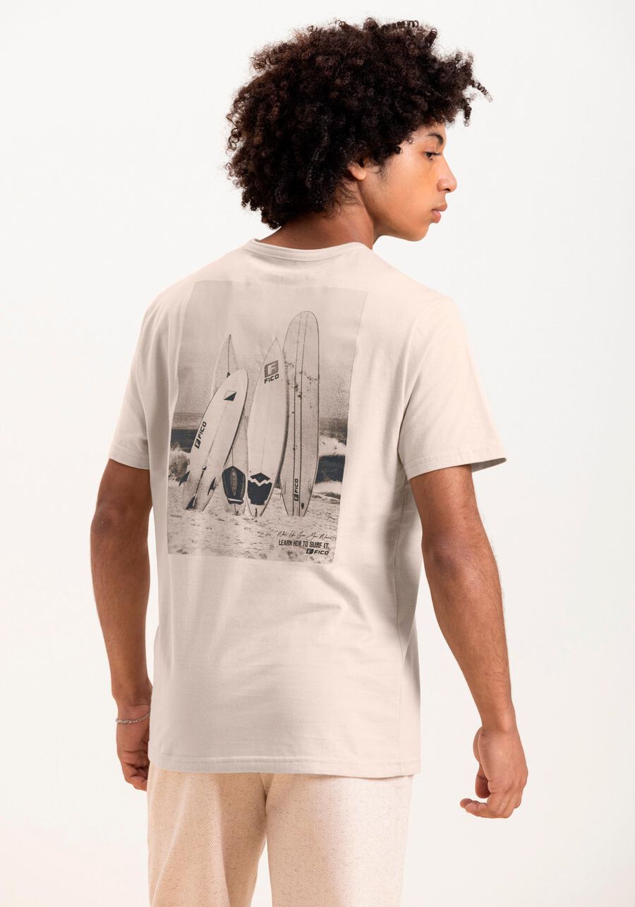 Camiseta Juvenil Com Estampa Costas Em Meia Malha Penteada, BEGE SYSTEM. Camiseta Juvenil Com Estampa Costas Em Meia Malha Penteada, BEGE SYSTEM, large.