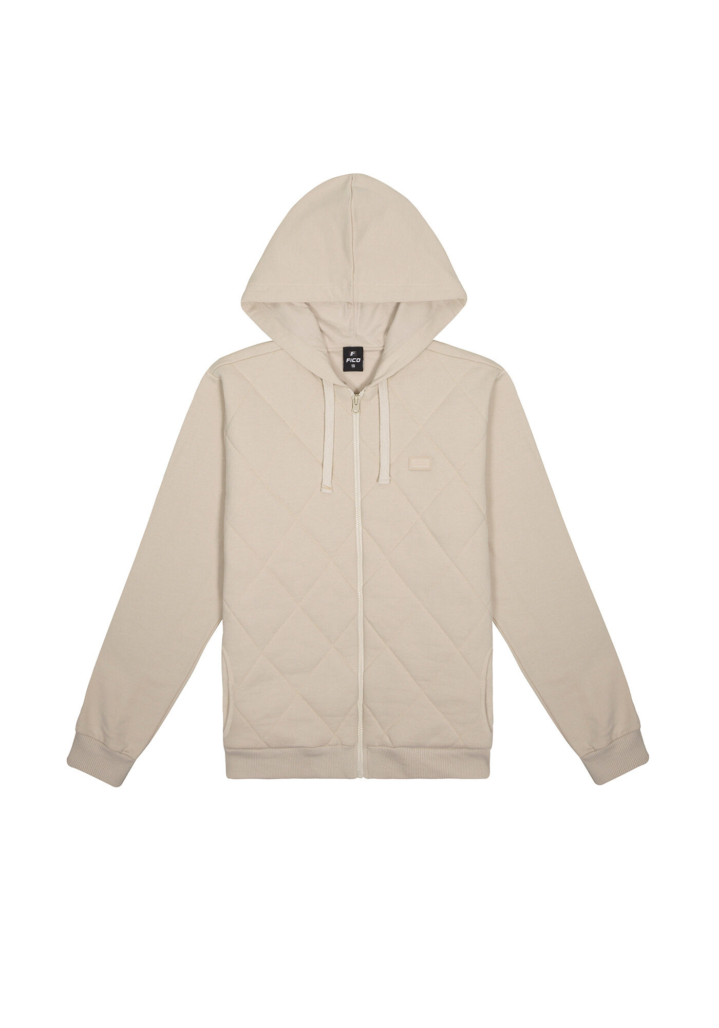 Jaqueta Juvenil em Moletom Matelass&ecirc; com Capuz, BEGE SYSTEM, large.