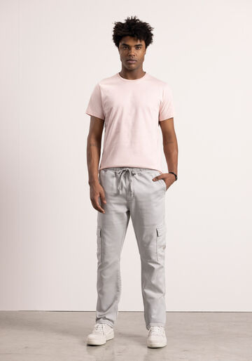 Calça Jogging Com Bolso Cargo Em Sarja Com Elastano, CINZA GLISTEN. Calça Jogging Com Bolso Cargo Em Sarja Com Elastano, CINZA GLISTEN, large.