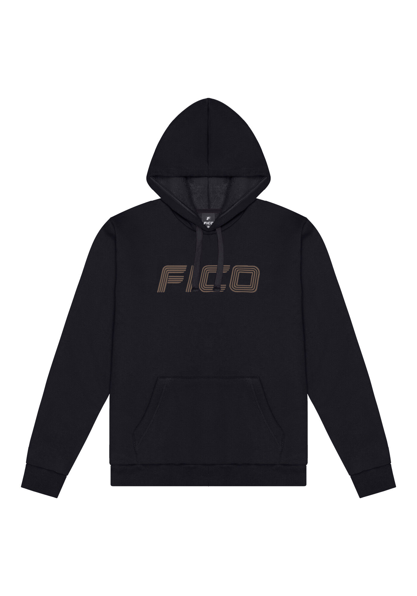 Blus&atilde;o Com Bolsos E Capuz Em Moletom, PRETO, large.