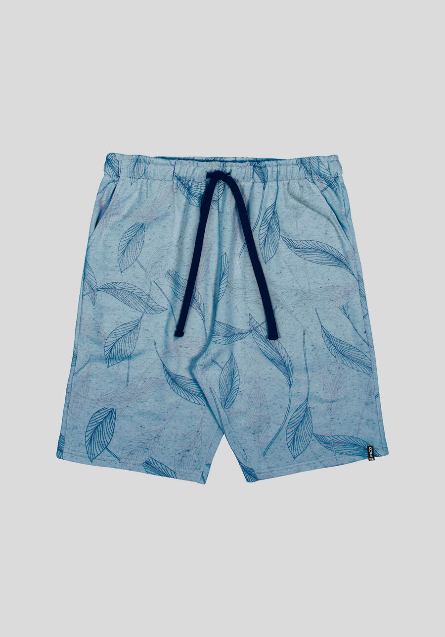 Bermuda em Moletom Linho Estampada, NATURE AZUL. Bermuda em Moletom Linho Estampada, NATURE AZUL, large.