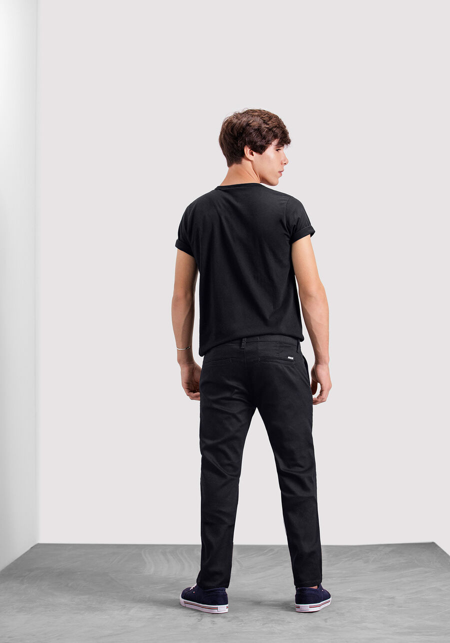 Calça Sarja Juvenil Slim Não Desbota, PRETO REATIVO. Calça Sarja Juvenil Slim Não Desbota, PRETO REATIVO, large.
