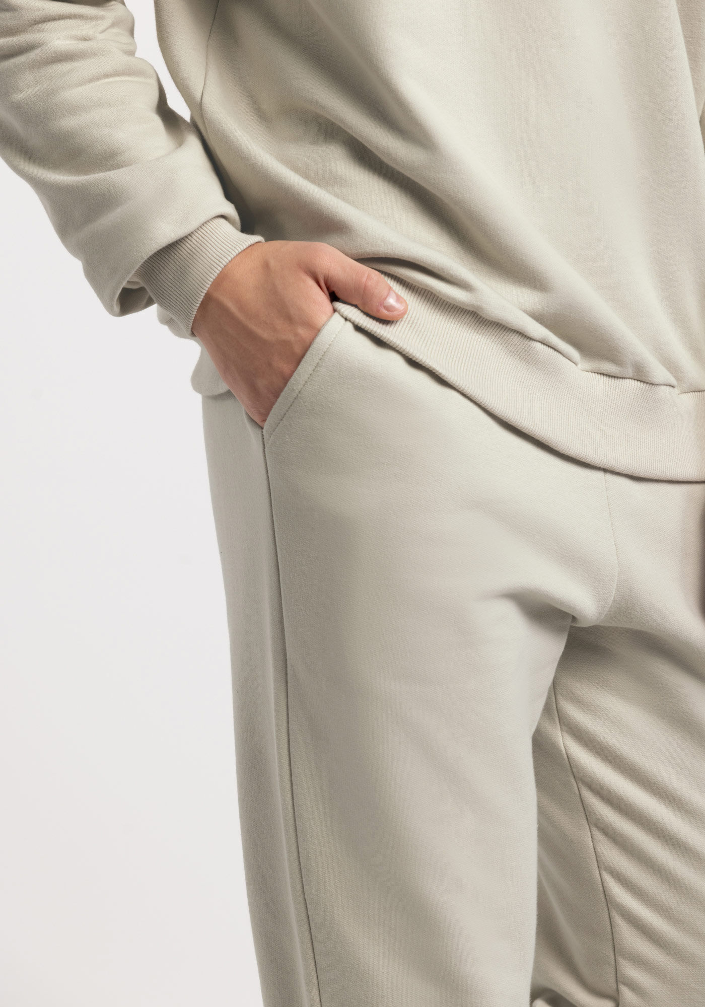 Cal&ccedil;a Slim Em Moletom Felpado Respons&aacute;vel De Algod&atilde;o, BEGE SYSTEM, large.