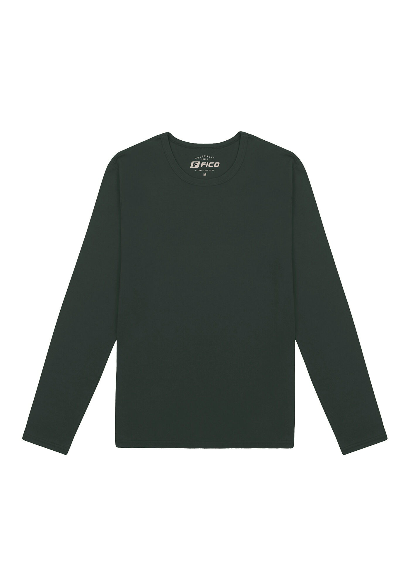 Camiseta B&aacute;sica Manga Longa em Malha, VERDE FURIA, large.