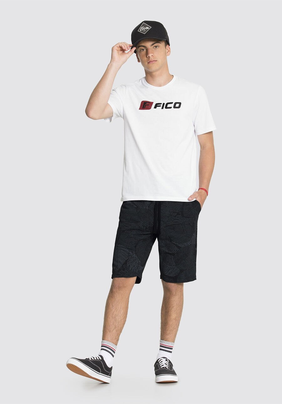 Camiseta De Mangas Curtas Juvenil Em Meia Malha Penteada, BRANCO. Camiseta De Mangas Curtas Juvenil Em Meia Malha Penteada, BRANCO, large.