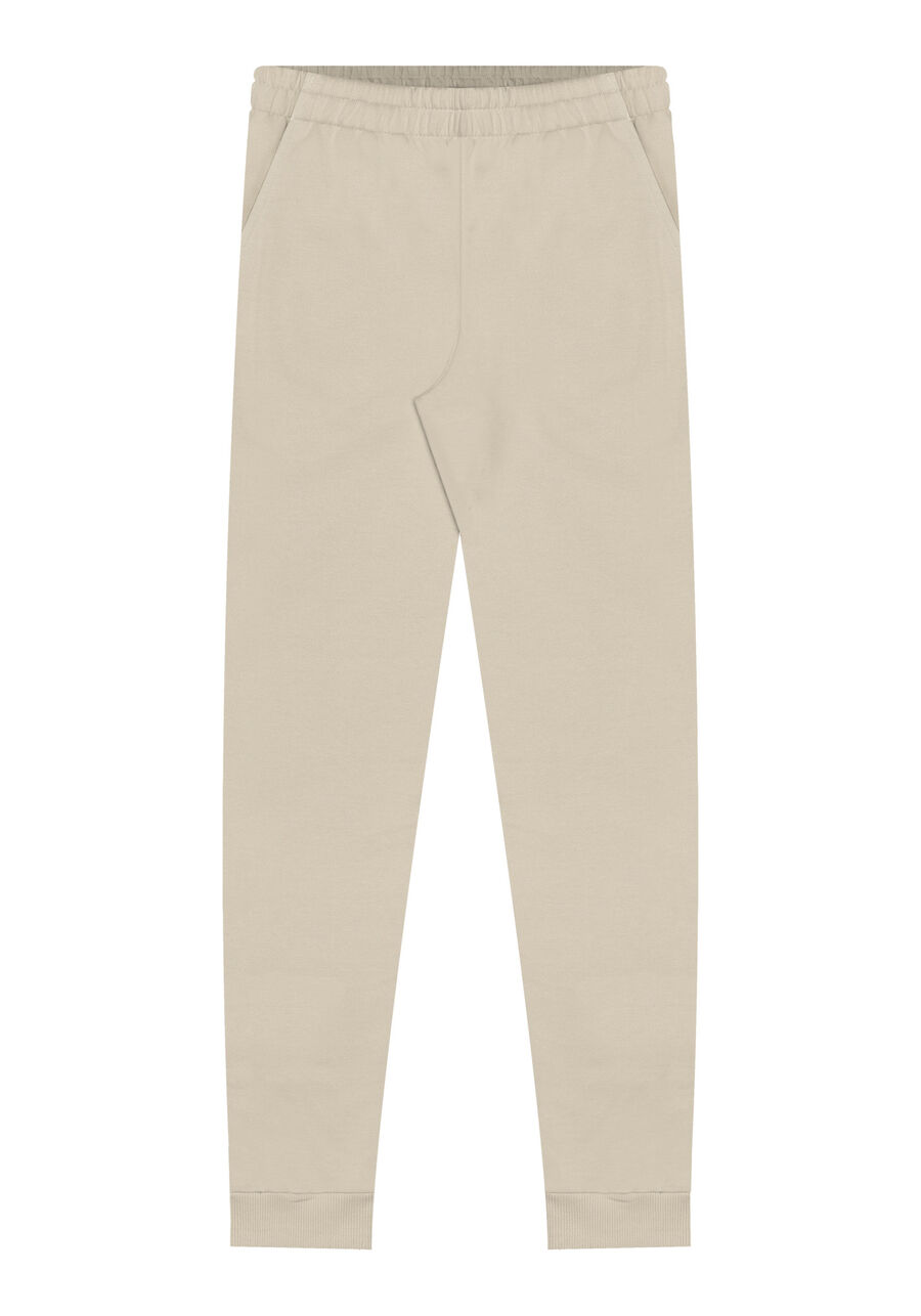 Calça Slim Em Moletom Felpado Responsável De Algodão, BEGE SYSTEM. Calça Slim Em Moletom Felpado Responsável De Algodão, BEGE SYSTEM, large.