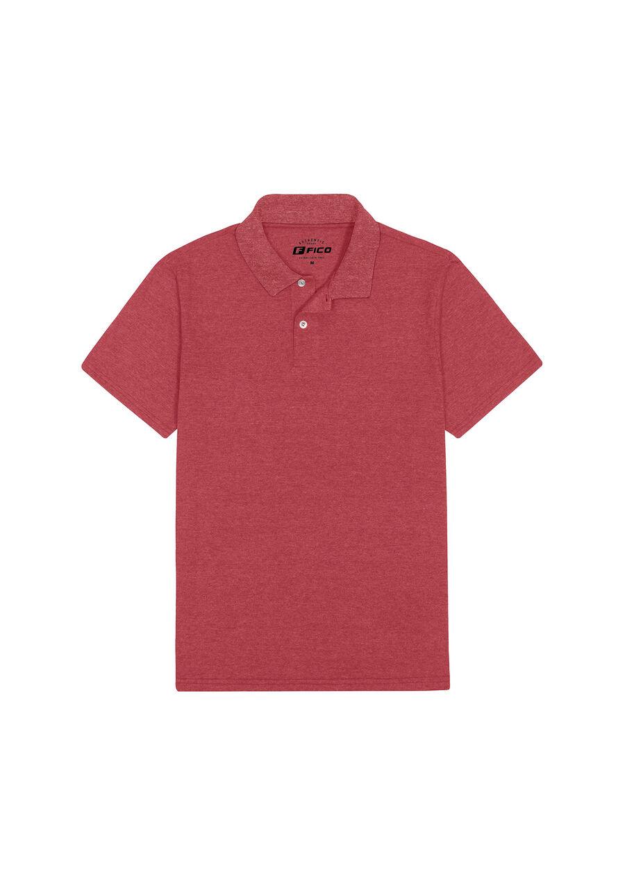 Camisa Polo Básica Com Mangas Curtas Em Malha, VERMELHO SKETCH. Camisa Polo Básica Com Mangas Curtas Em Malha, VERMELHO SKETCH, large.
