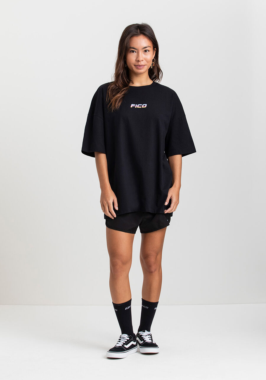 Camiseta Feminina Estampada Fico Legacy, PRETO REATIVO. Camiseta Feminina Estampada Fico Legacy, PRETO REATIVO, large.