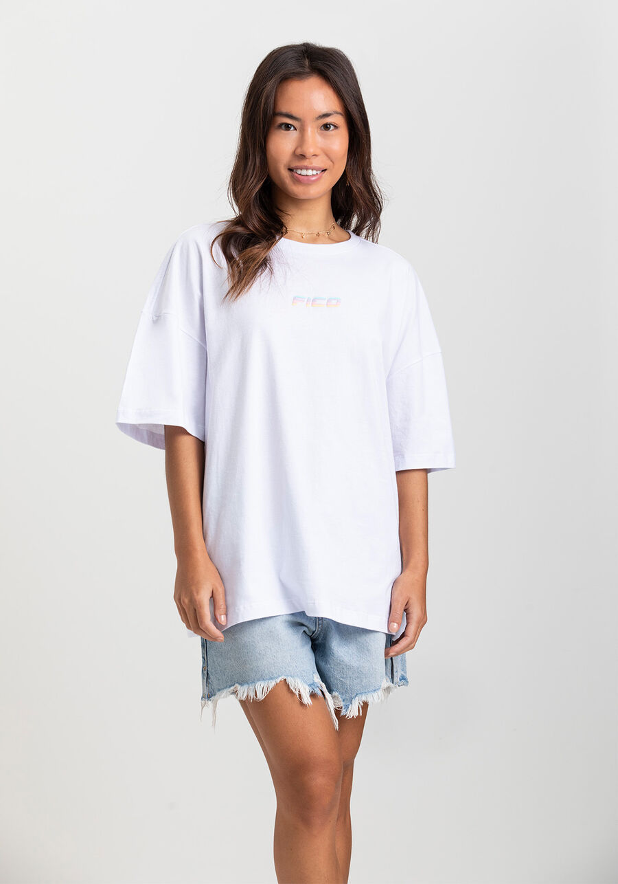 Camiseta Feminina Estampada Fico Legacy, BRANCO. Camiseta Feminina Estampada Fico Legacy, BRANCO, large.