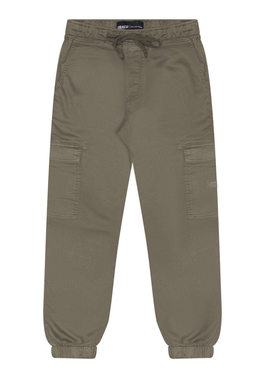 Calça Jogging Com Bolso Cargo Em Sarja Com Elastano, VERDE RALPH. Calça Jogging Com Bolso Cargo Em Sarja Com Elastano, VERDE RALPH, large.