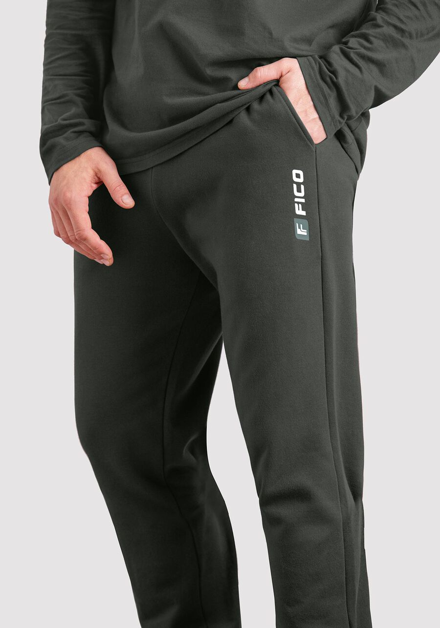 Calça Jogger Masculina em Moletom Felpado, VERDE FURIA, large.