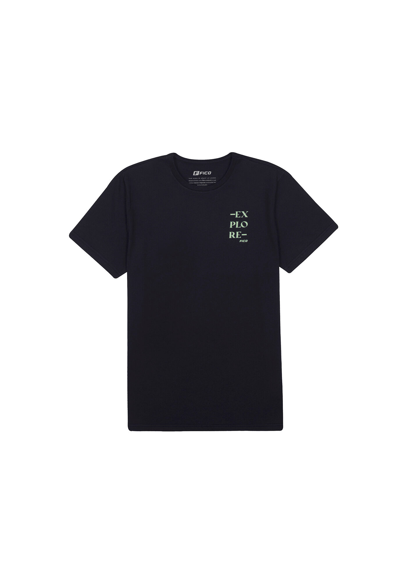 Camiseta Juvenil em Malha com Estampa Costas, PRETO REATIVO, large.