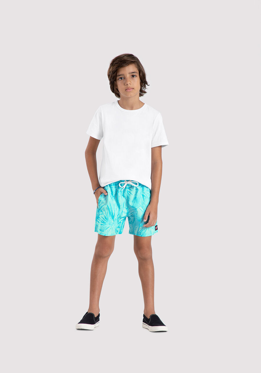 Shorts Infantil em Tecido Plano Estampado, VERDE WINDSURF. Shorts Infantil em Tecido Plano Estampado, VERDE WINDSURF, large.