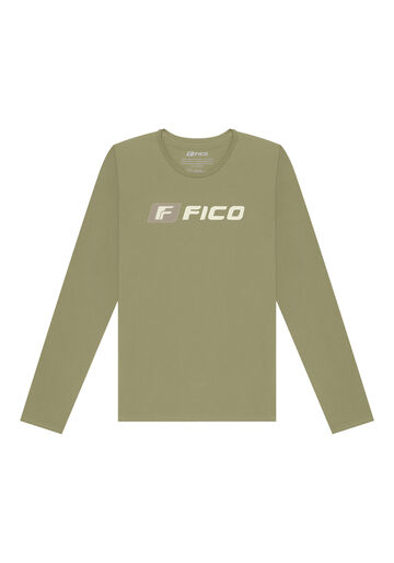 Camiseta De Manga Longa Com Estampa Local Em Meia Malha, VERDE EUCALIPTO. Camiseta De Manga Longa Com Estampa Local Em Meia Malha, VERDE EUCALIPTO, large.